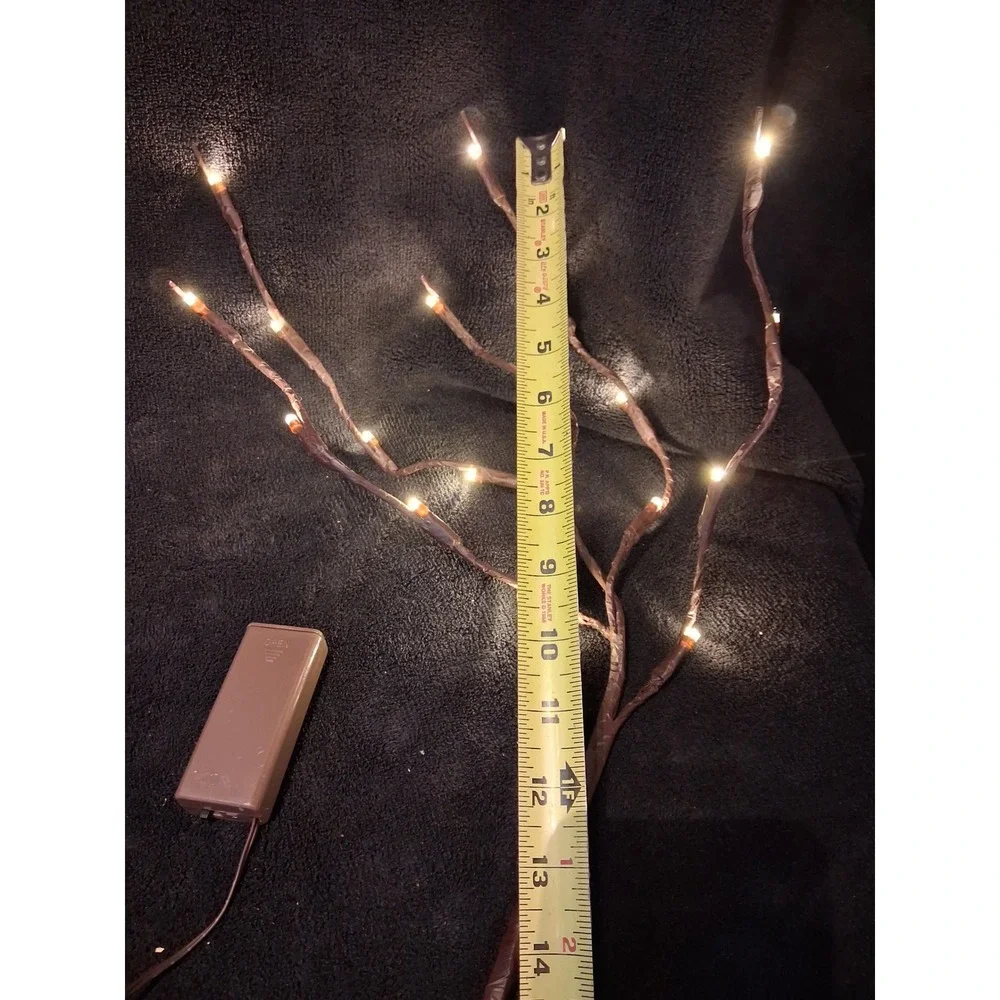 2 - Decorative Lighted (20 ea) Willow Branches Warm White LED Battery Op Brown
